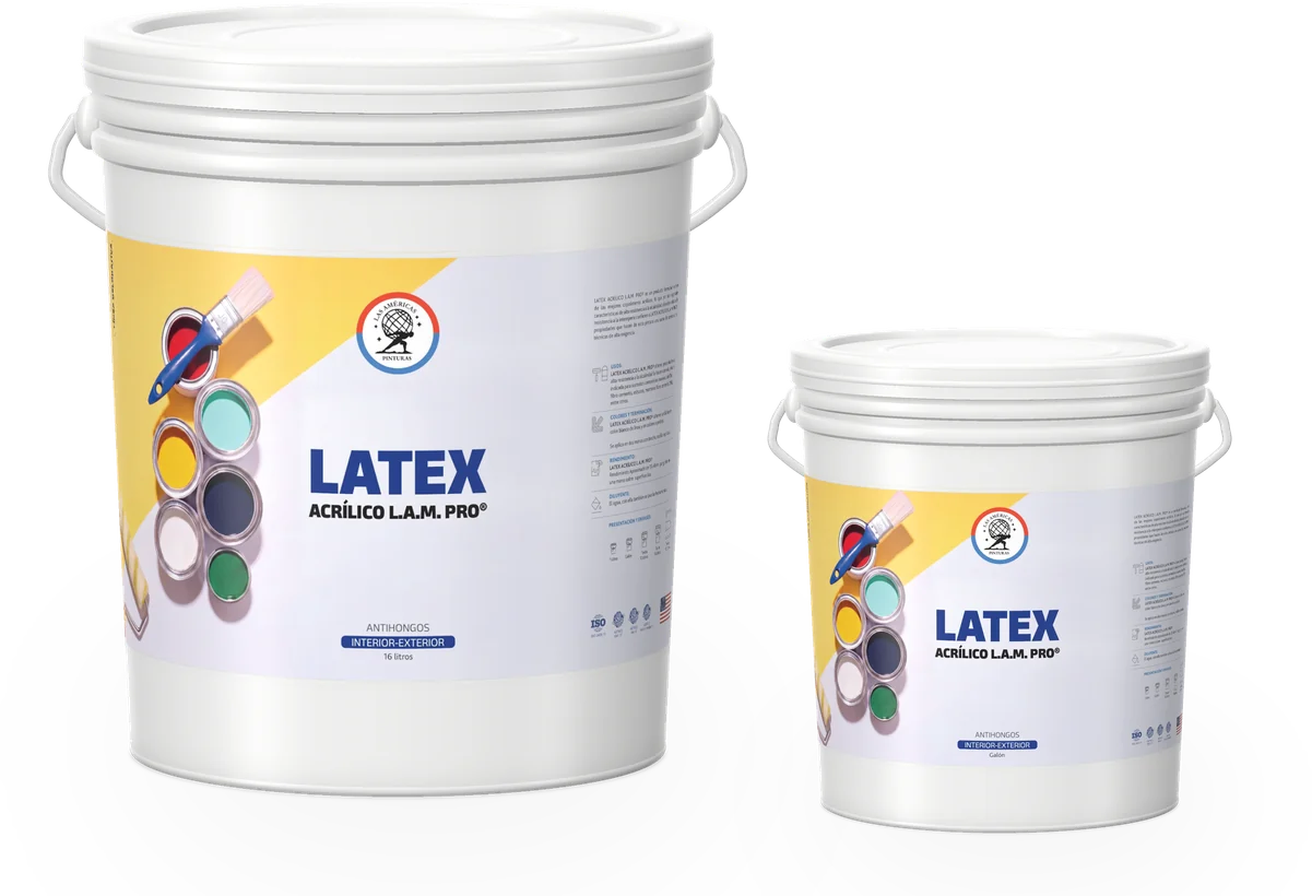 Tineta y galón de Látex Acrílico L.A.M. Pro