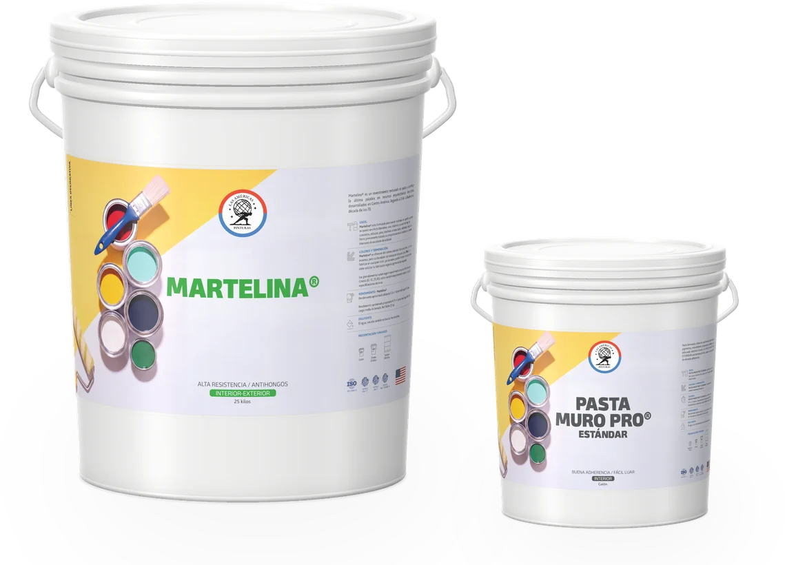 Tineta de Martelina y galón de Pasta Muro Pro